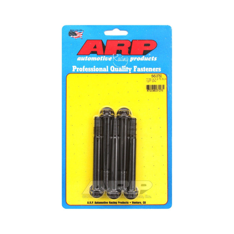 Set de șuruburi și piulițe universale ARP 7/16-14 – Black Oxyde, 12 capete, x5 - ARP-645-3750 - 645-3750 - 3666618193984